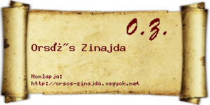 Orsós Zinajda névjegykártya